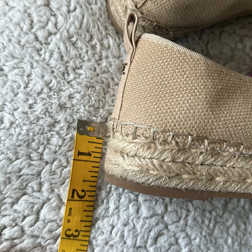 Sam Edelman Women's 8 Cabrera Taffeta Canvas Espadrille Shoe Beige Pink Coastal - Image 7