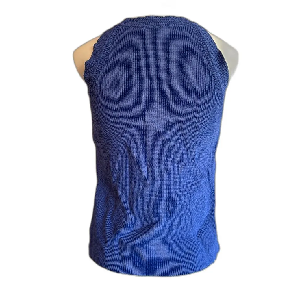 Antonio Melani Blue Sleeveless Knit Top M Medium - Image 3