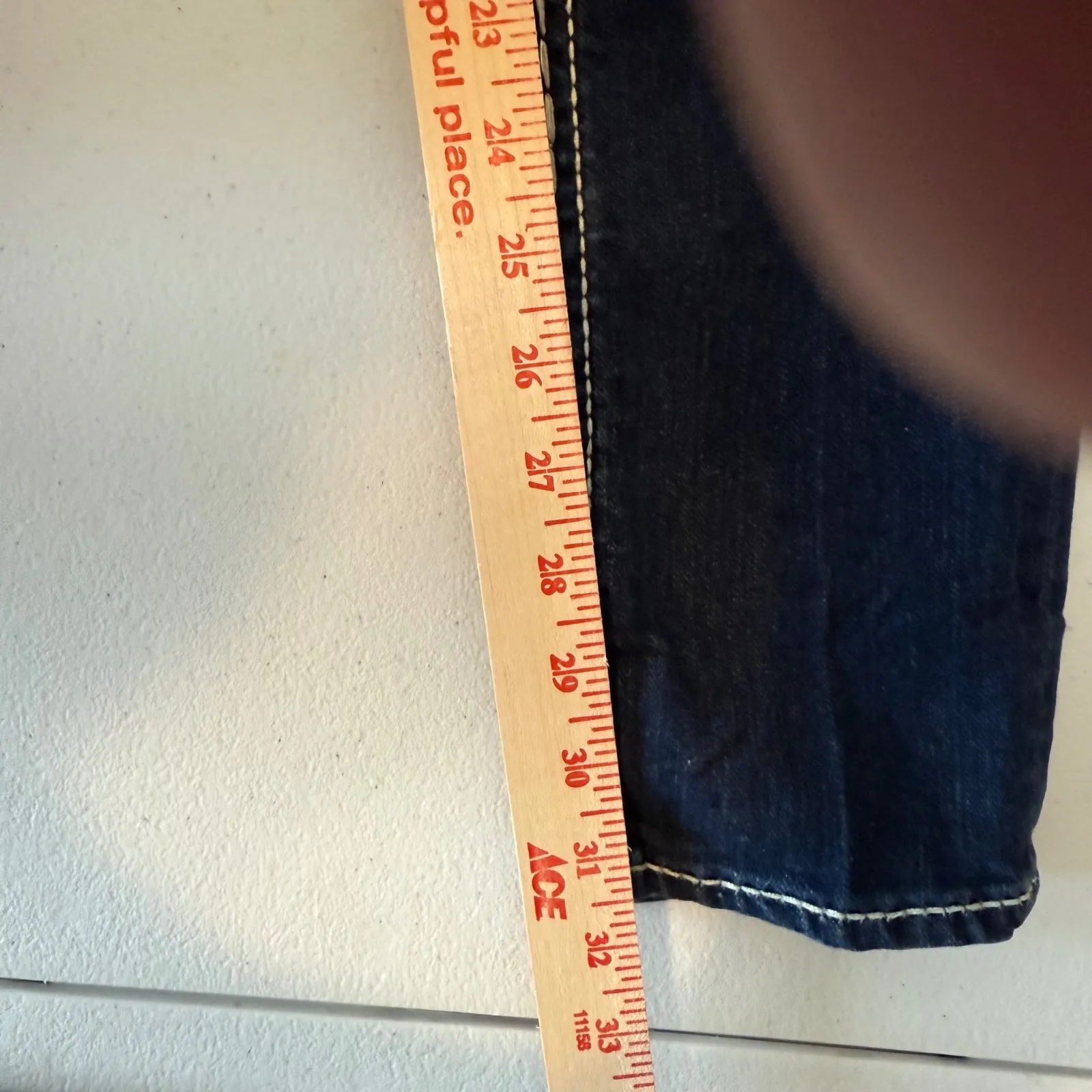 True Religion World Tour Skinny Jeans Made USA Blue Stretch Women 31 horseshoe - Image 8