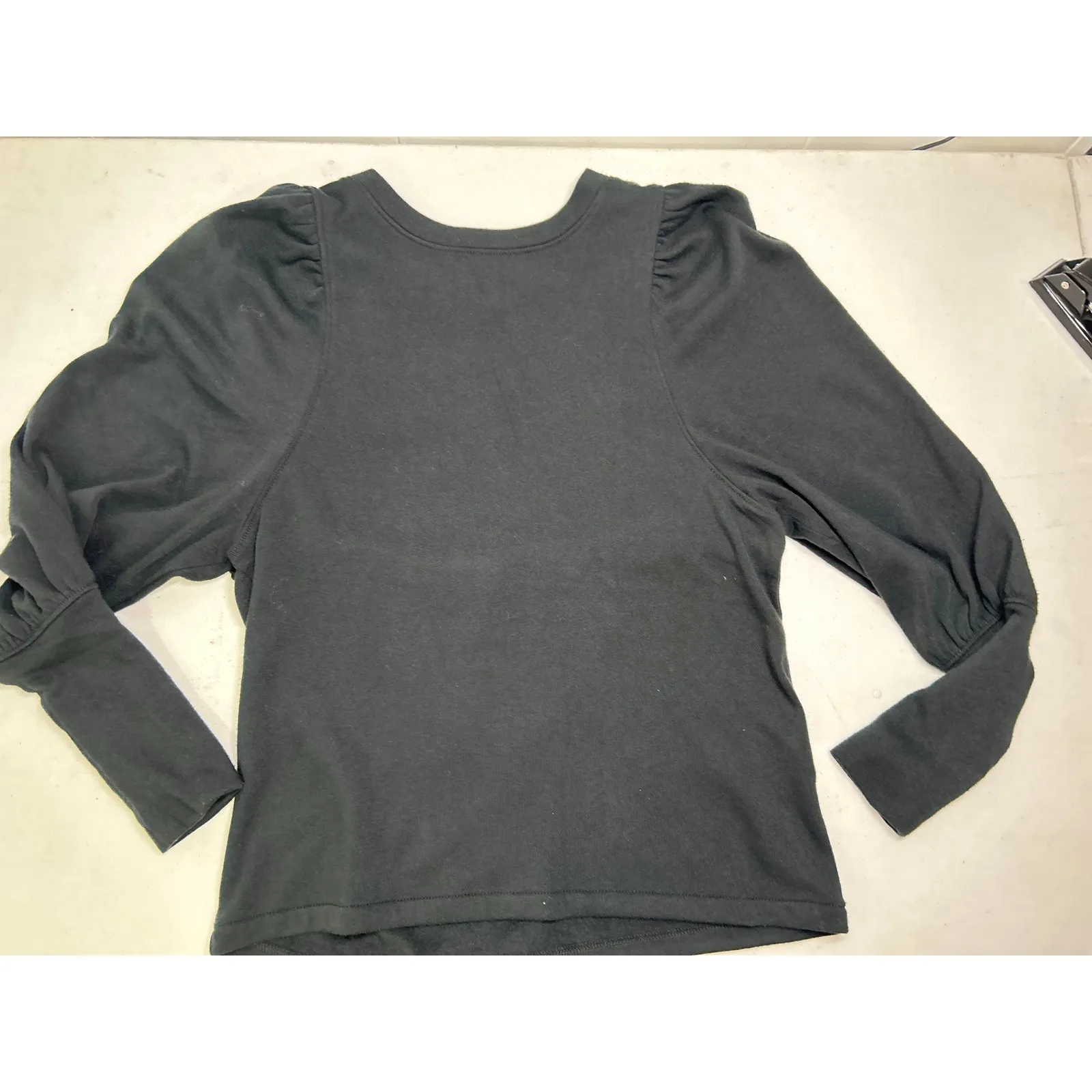 Madewell Black Crewneck Puff Dolman Sleeve Top in Size XXS. NWOT - Image 7