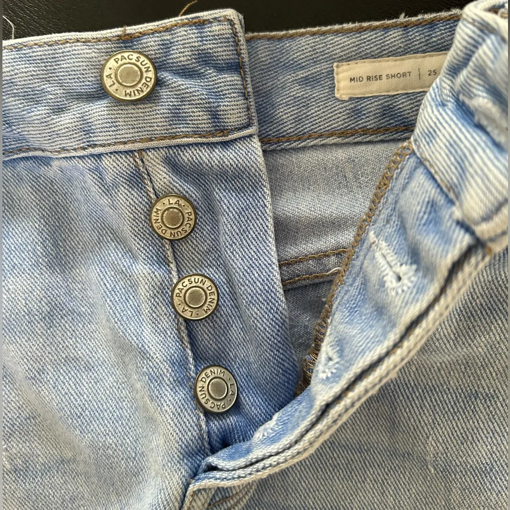 PacSun Light Blue Denim Jeans Shorts Mid Rise - Image 6