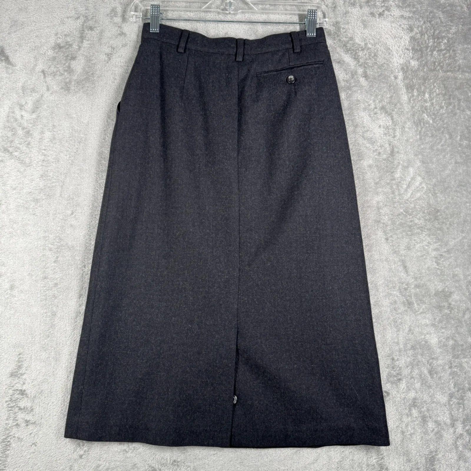 Diane Von Furstenberg Skirt Wool Career Business Academia Vintage‎ Dark Gray 2 - Image 3