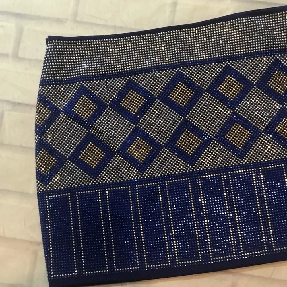 Blue sequin Skirt Size L - Image 2