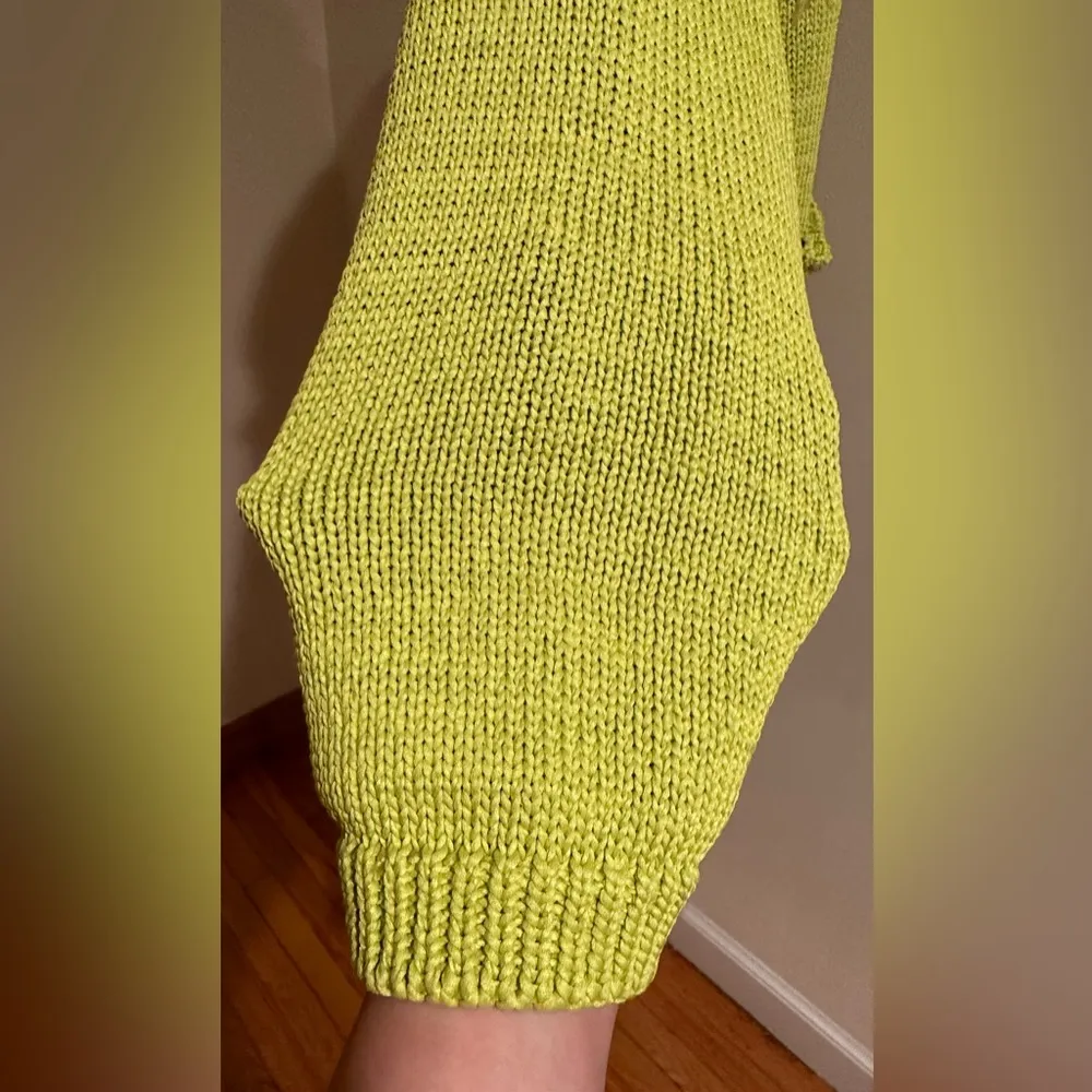 Jamie Sadock Yellow/Green fluorescent Thick Heavy Knitted Festive Jacket Sz L Size L - Image 6