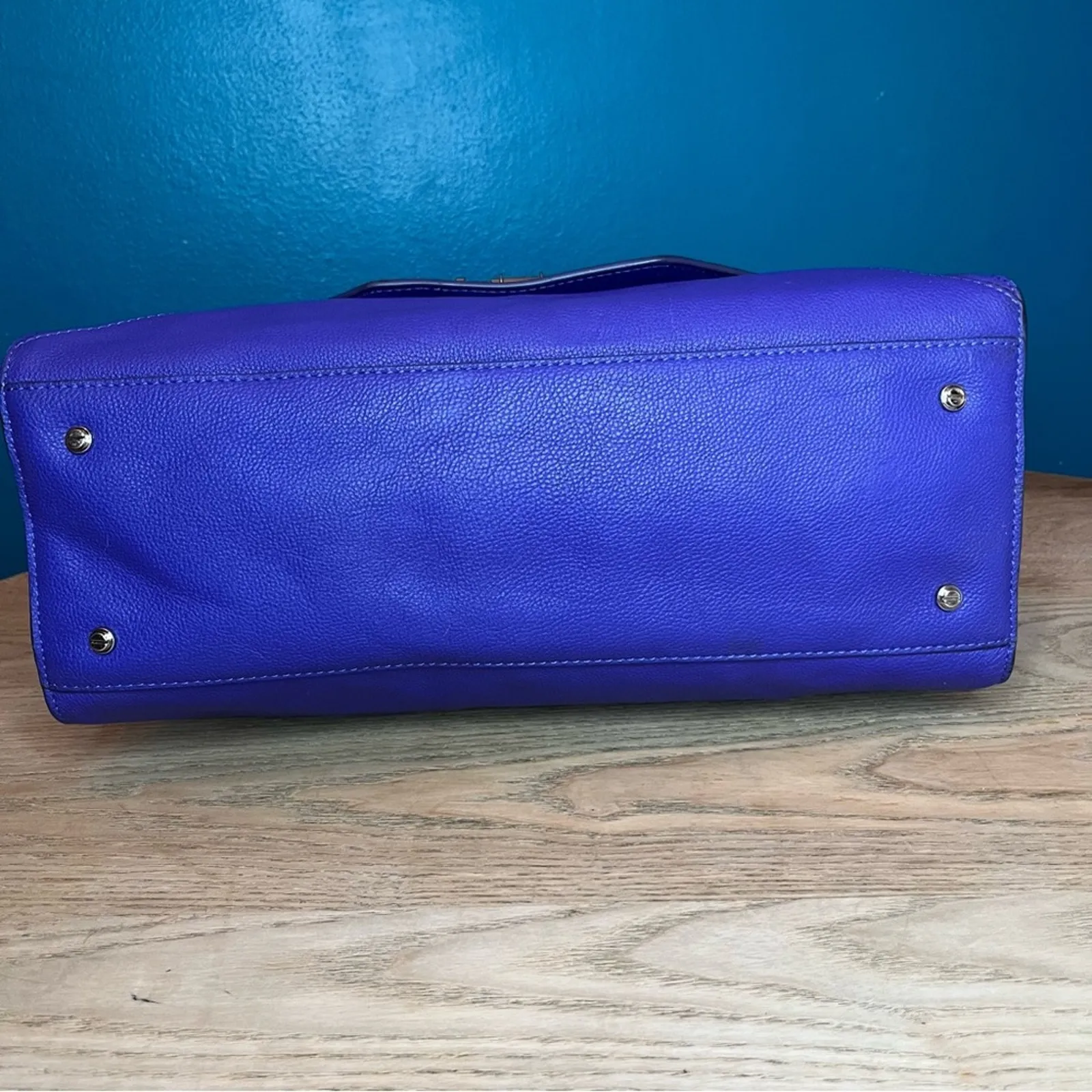 Givenchy Obsedia Medium Flap Pebbled Calfskin Satchel Purse Bag Concord Purple - Image 7