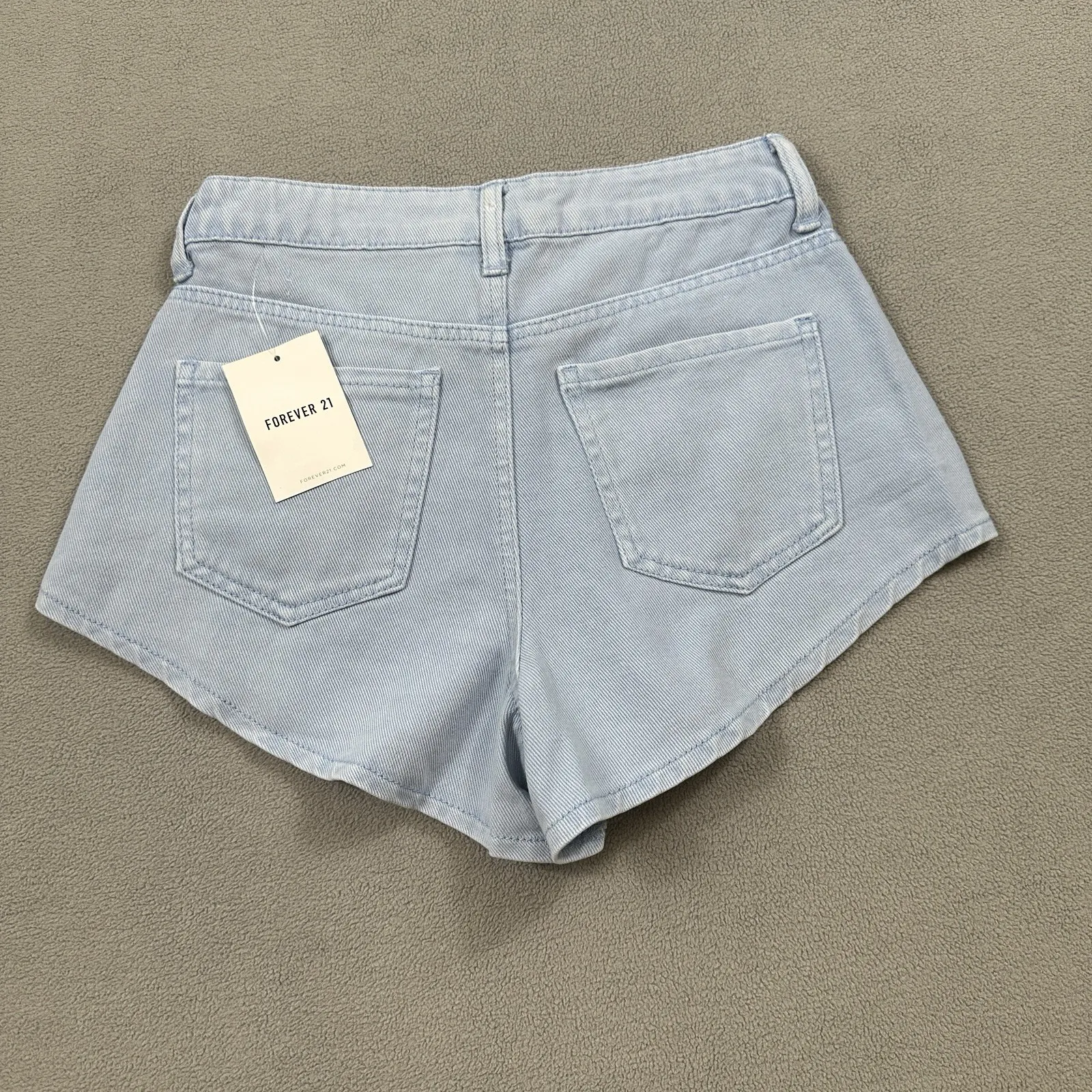 NWT Forever 21 Denim Shorts Womens Woven Sky Blue Jean 90s Festival Light - Image 2