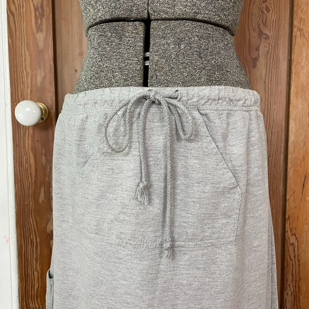 Vintage Y2K Cargo Kangaroo Pocket Hoodie Style Skirt Heather Gray Sz L💛 Size L - Image 5