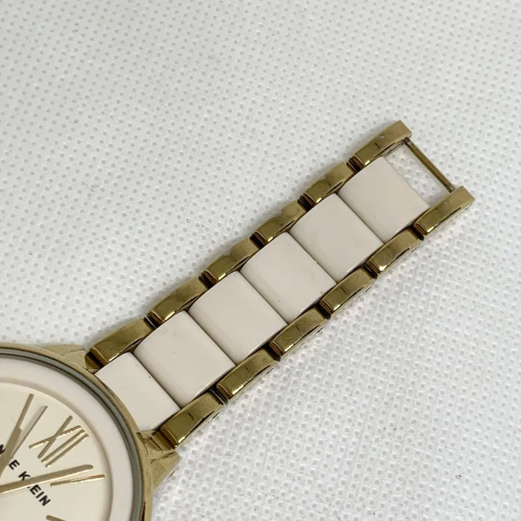 Anne Klein women’s watch 37mm round case quartz analog gold tone 5.5” running - Image 4