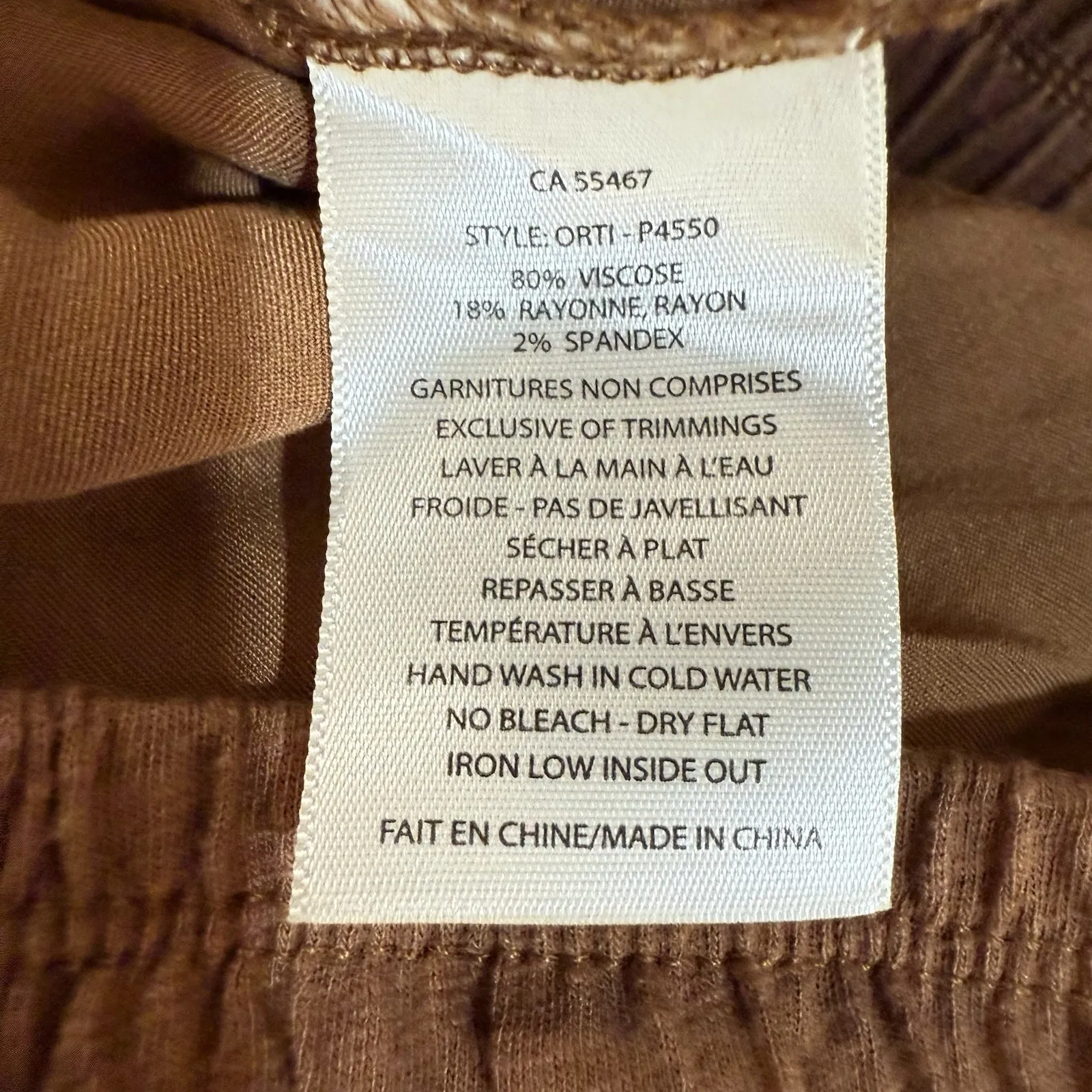 Melissa Nepton Orti Satin Pant Womens XS Brown Flowy Wide Leg Drawstring Waist - Image 5