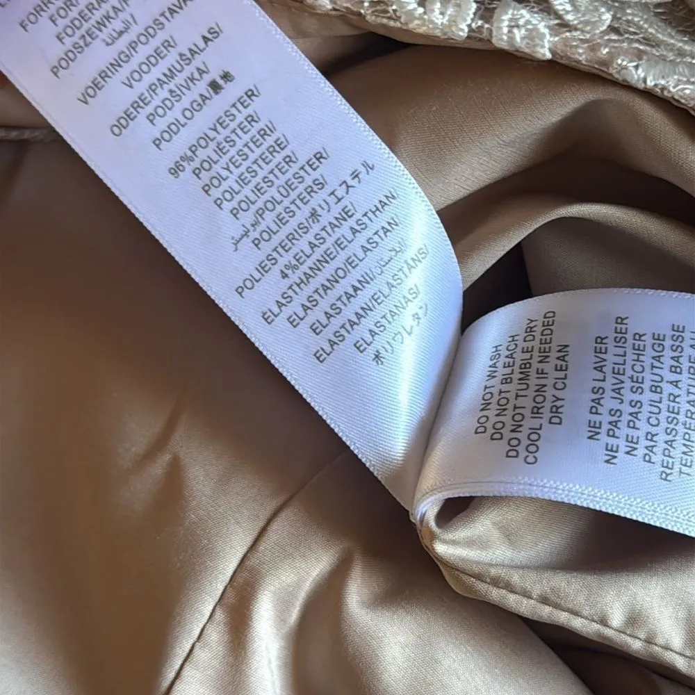 Aidan Mattox tulle-paneled guipure lace gown Prom Dress bride bridal size 6 - Image 13