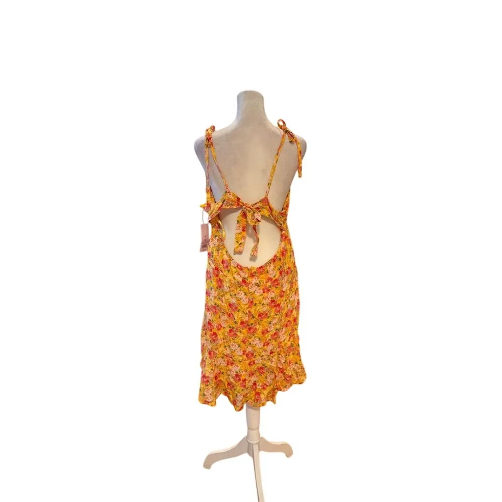 Wild Fable Women's 2XL Yellow Floral Spaghetti Strap Sundress - Image 2