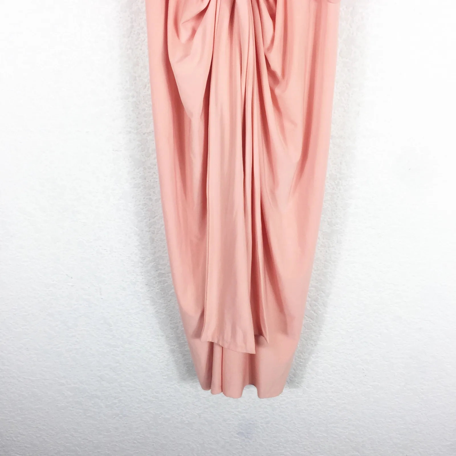 MISA Los Angeles Domino Draped Mini Dress Medium Coral Pink Jersey Cocktail - Image 11