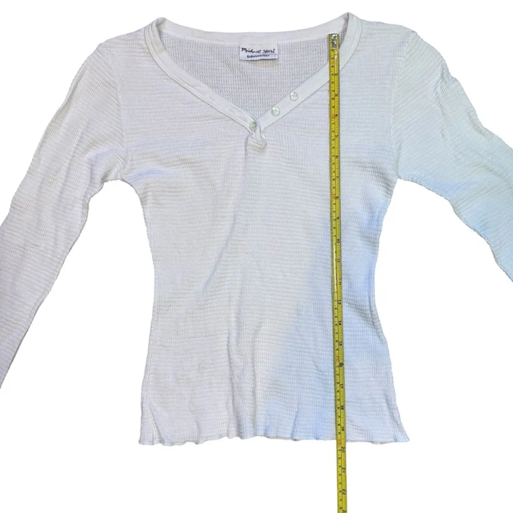 Michael Stars Retroversable White Long Sleeve Henley Top - Image 6