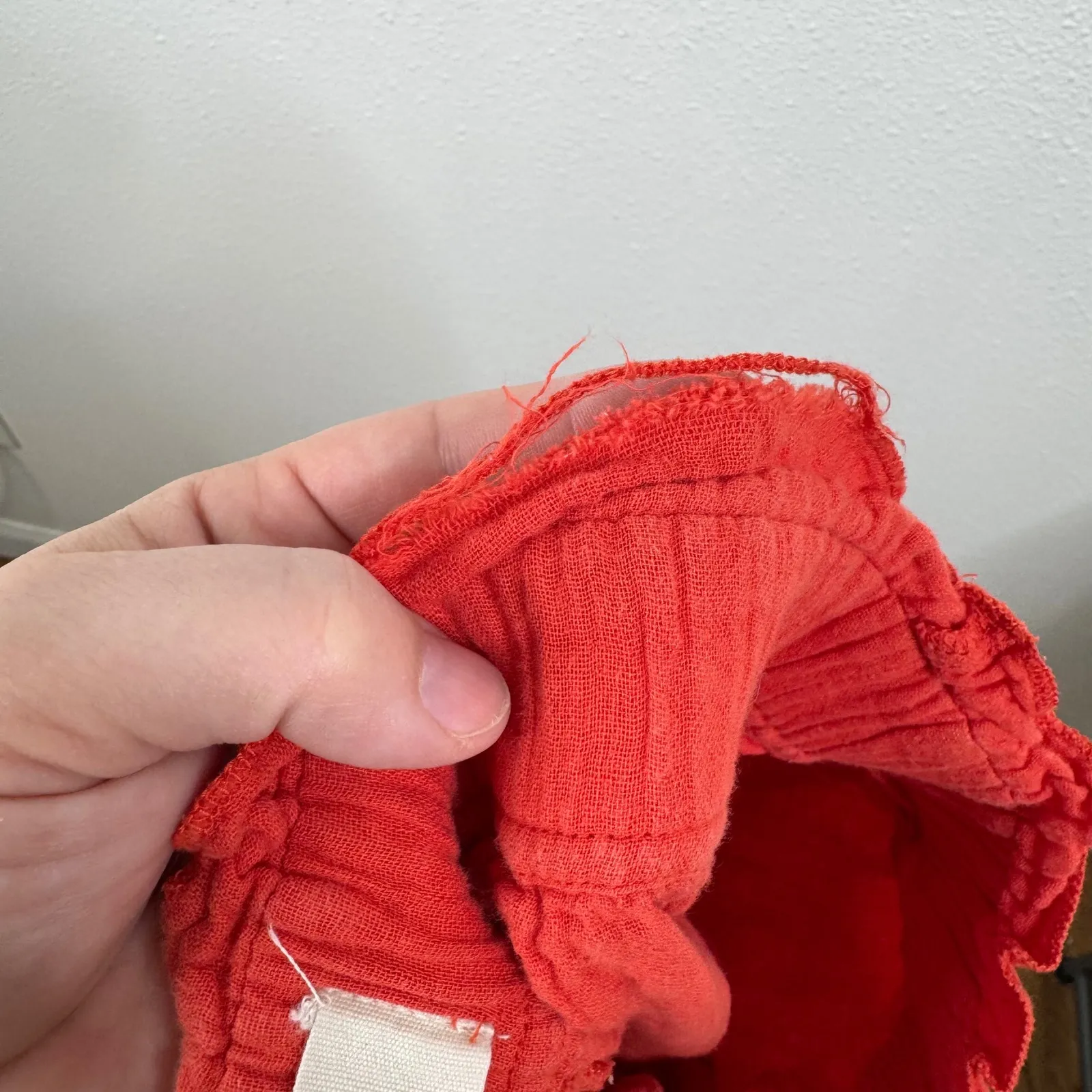 Pact Red Gauze Pull On Shorts Size Small - Image 6