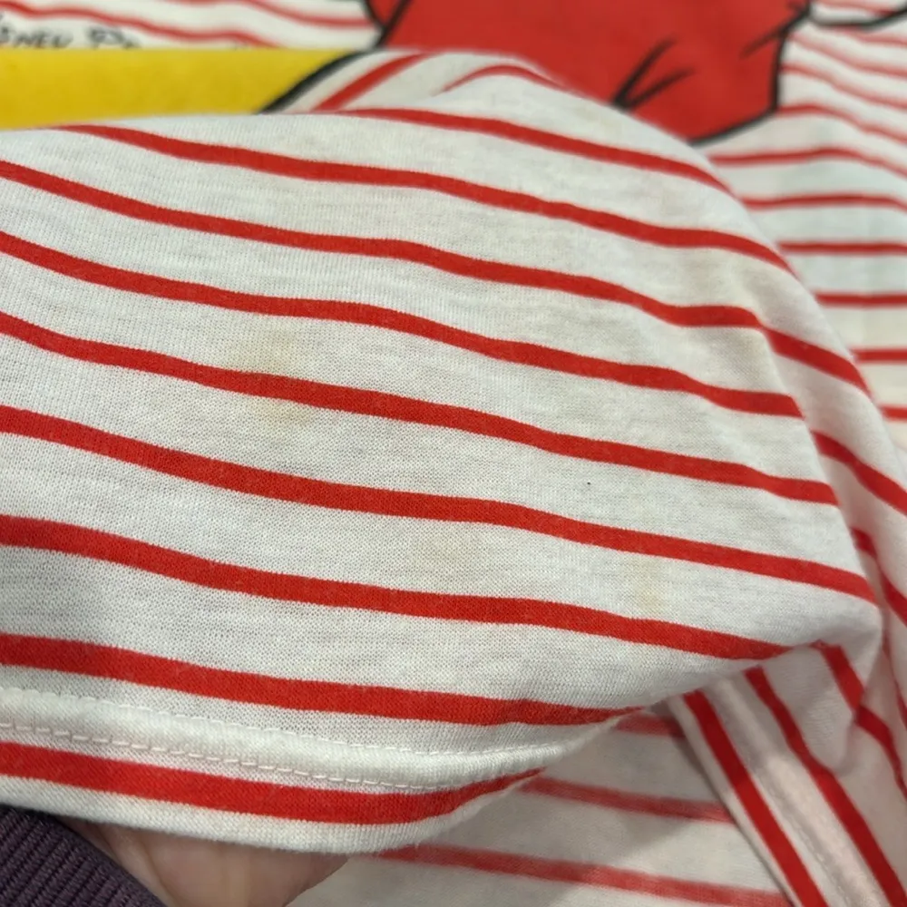 Vintage Mickey Mouse Double Sided Striped Dress  Pajama Shirt - Image 8