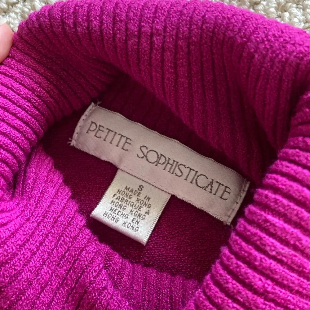 Vintage Petite Sophisticate Textured Turtleneck Blouse Top Work Clothes Small - Image 3