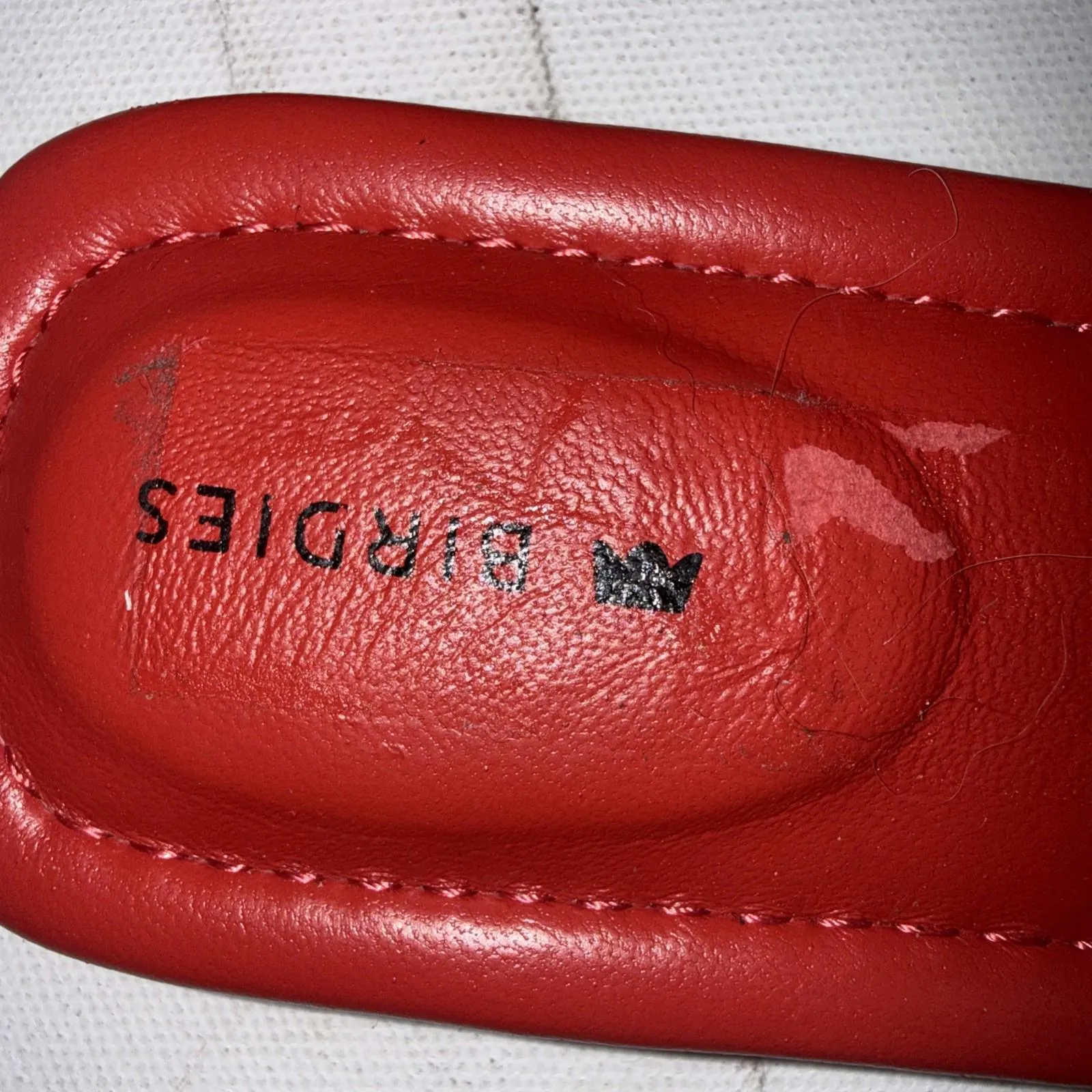 Birdies Kiwi Red Suede SlipOn Statement Flats Luxe Designer Chic Comfort Shoes 8 - Image 7