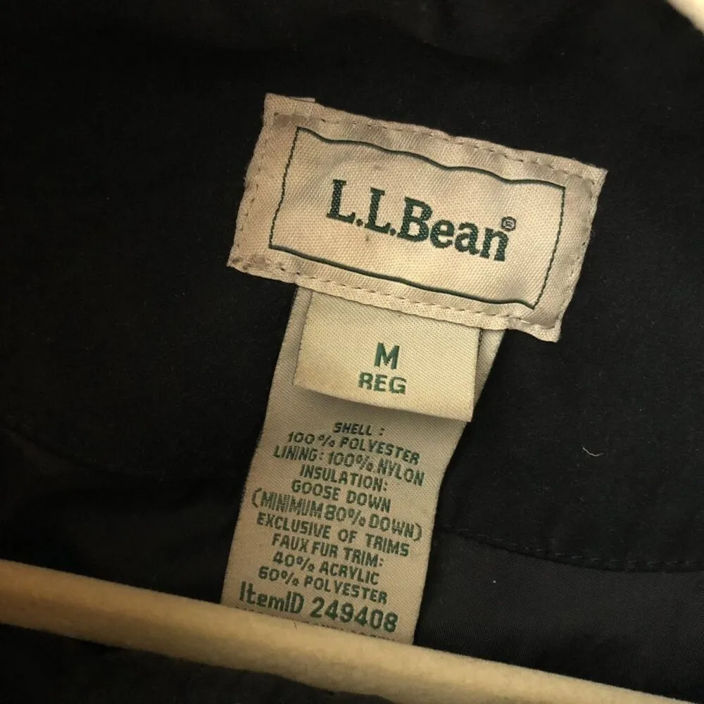 L.L.Bean  Womens Long Parka Coat Puffer Full Zip Goose Down Insulation Black M - Image 5