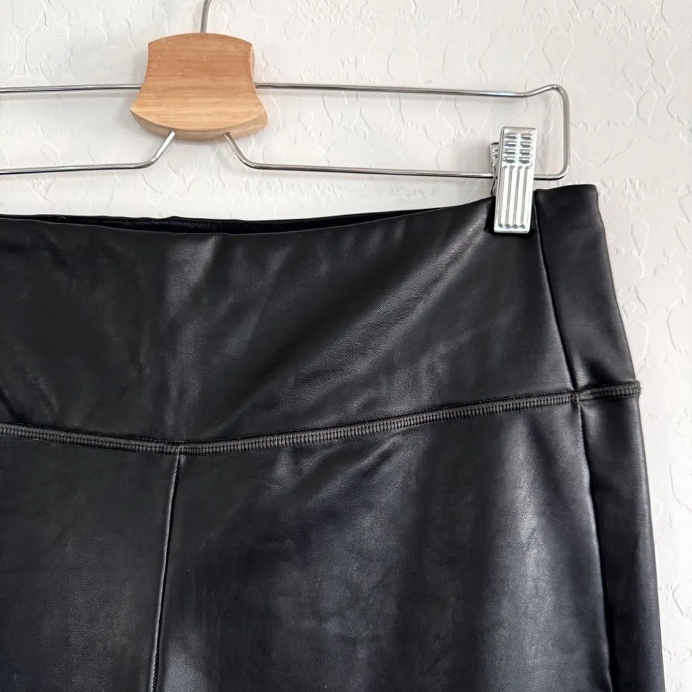 Athleta All Over Gleam Faux Leather High Rise Black Leggings Size L - Image 7