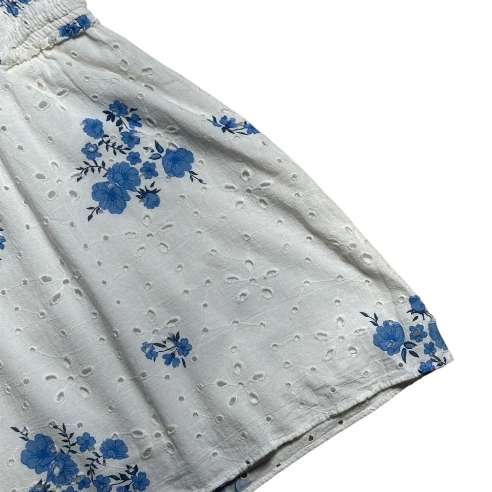 Zara White Openwork Eyelet Short Sleeve Mini Dress Women’s US M - Image 8