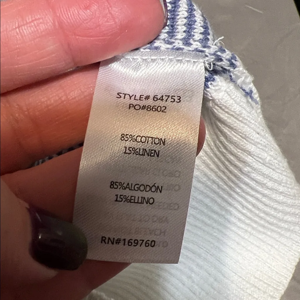 BeCool Blue and White Striped Short Sleeve Top - Image 7