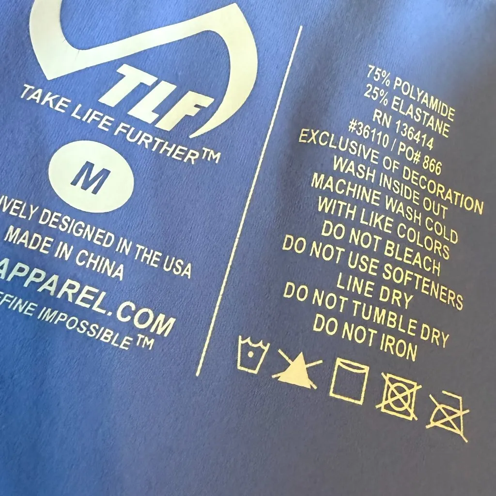 TLF Take Life Further Two Piece Workout Set Athletic Leggings Bra Top Sz Medium Blue - Image 10