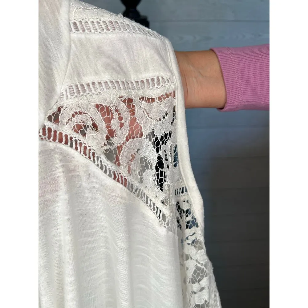 OSO Casuals white lace tunic top Size Large - Image 5