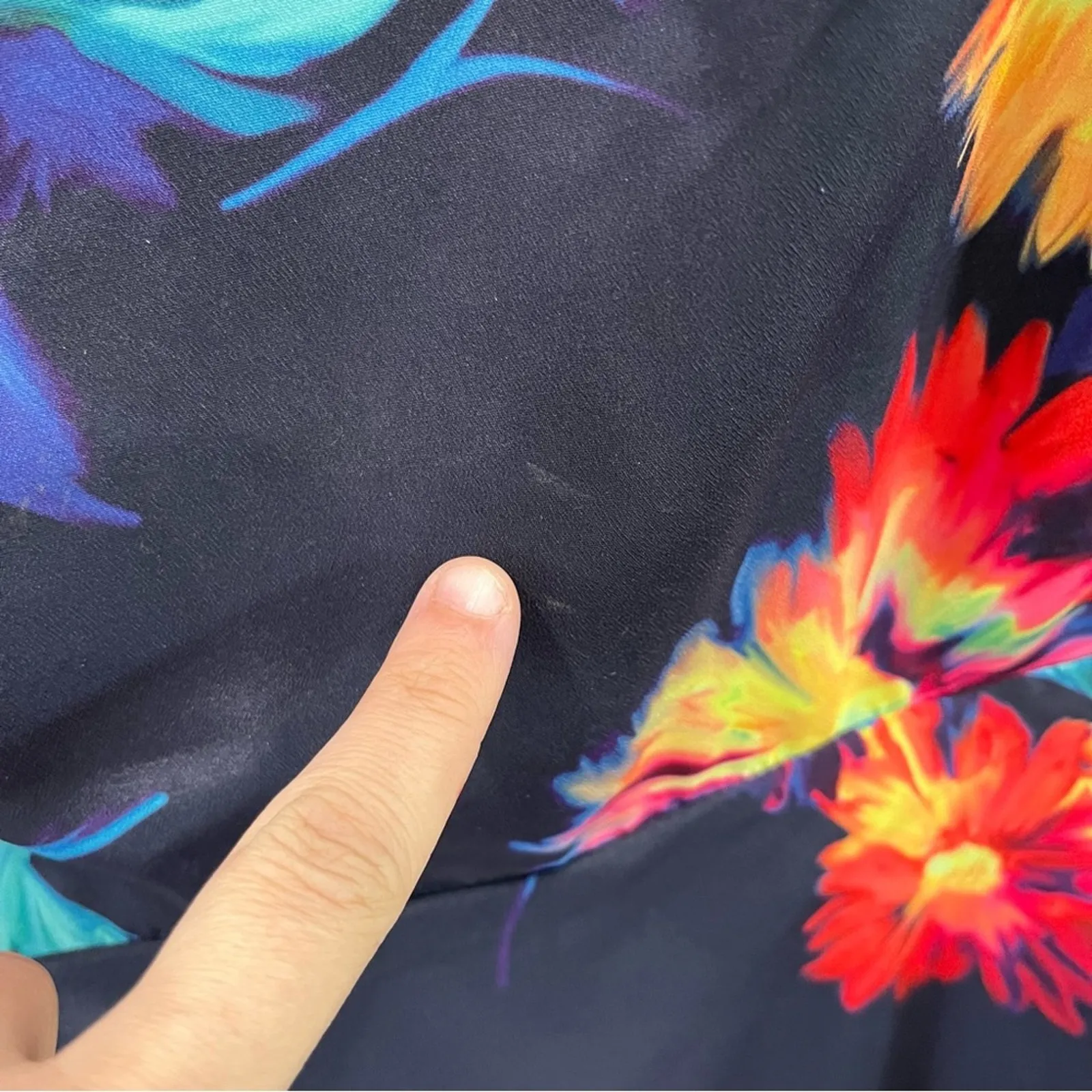 Betsey Johnson Navy Floral Fit & Flare Aline Dress Open Back - Image 5