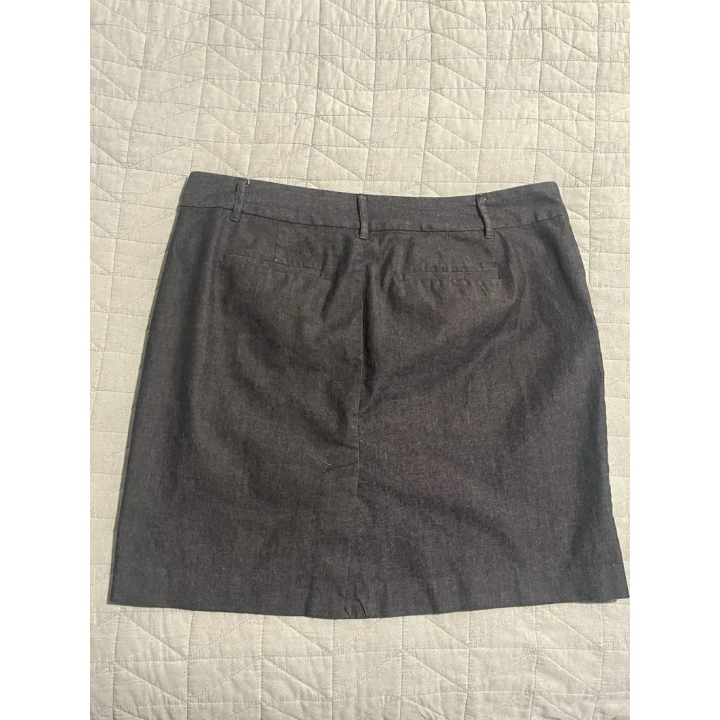 Tommy Hilfiger Skirt Womens Size 14 Gray Pencil Pocketed Belt Loops Zip Midi - Image 7