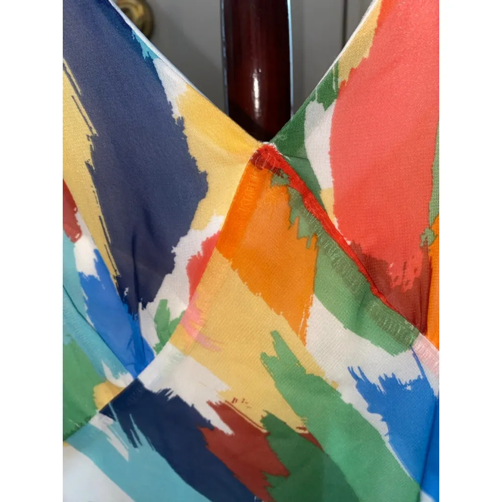 Women's JULIA JORDAN watercolor dress size 14 - Image 4