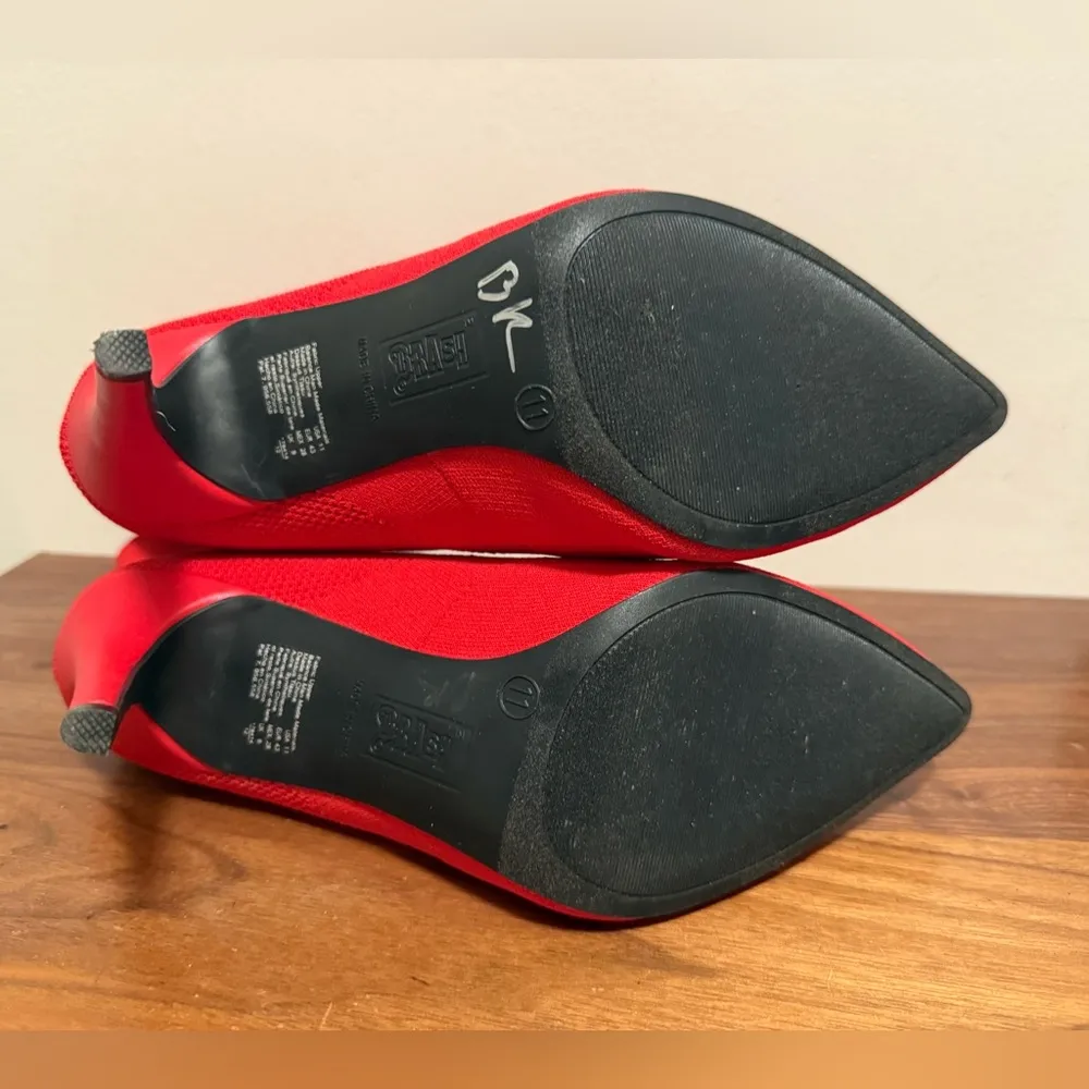 Brash Vibrant Red sock Booties with Stiletto Heel size 11 - Image 6