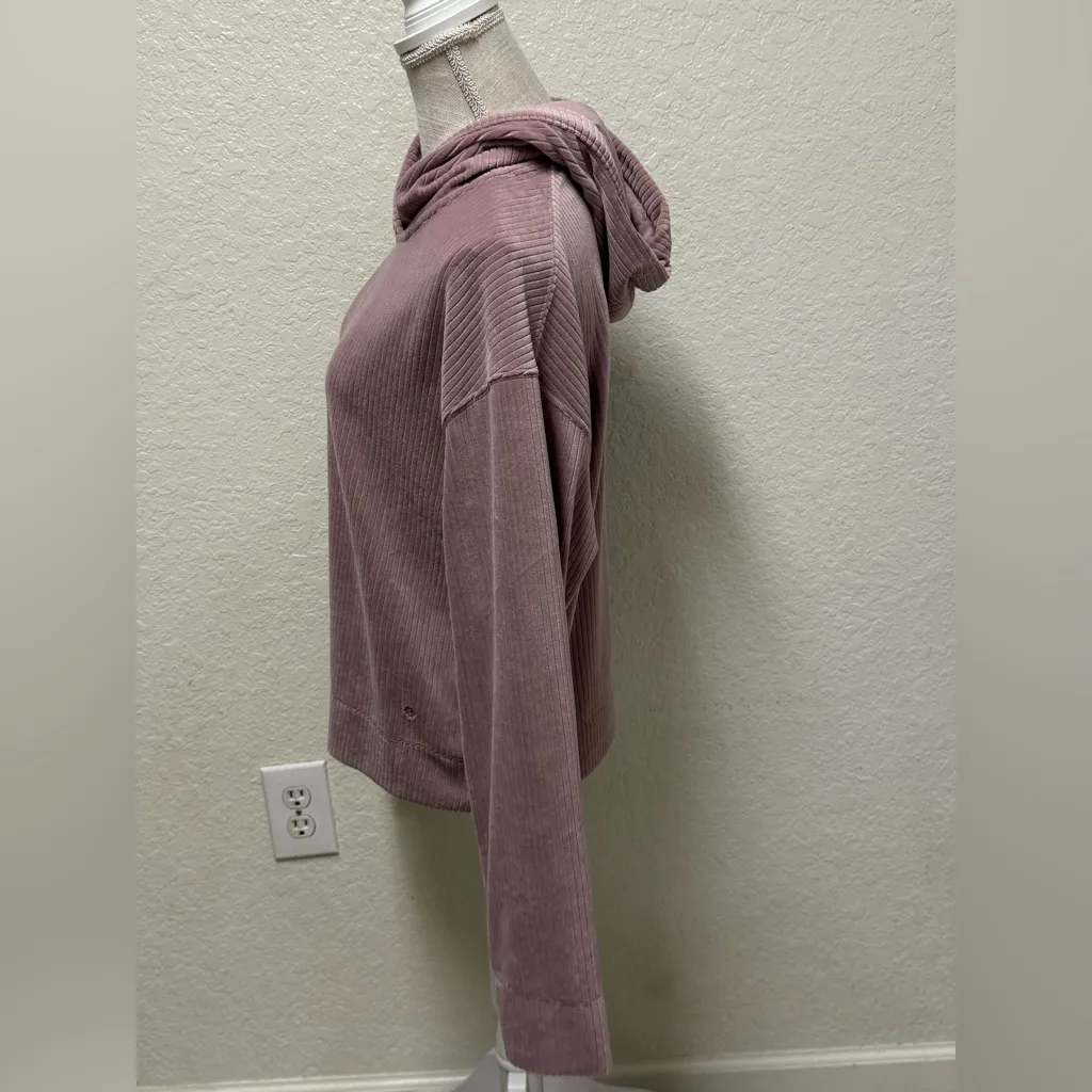 TAVI ACTIVE Primrose Brushed Rib Pullover Hoodie Size Medium Pink - Image 9