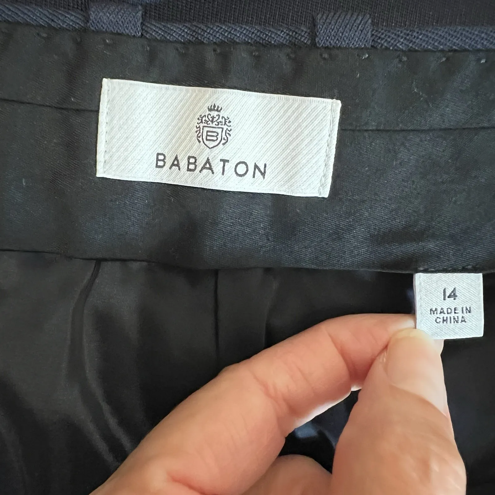 Aritzia Babaton Women's Navy Wool Dress Pants Size‎ 14 Trousers Classic Career - Image 5