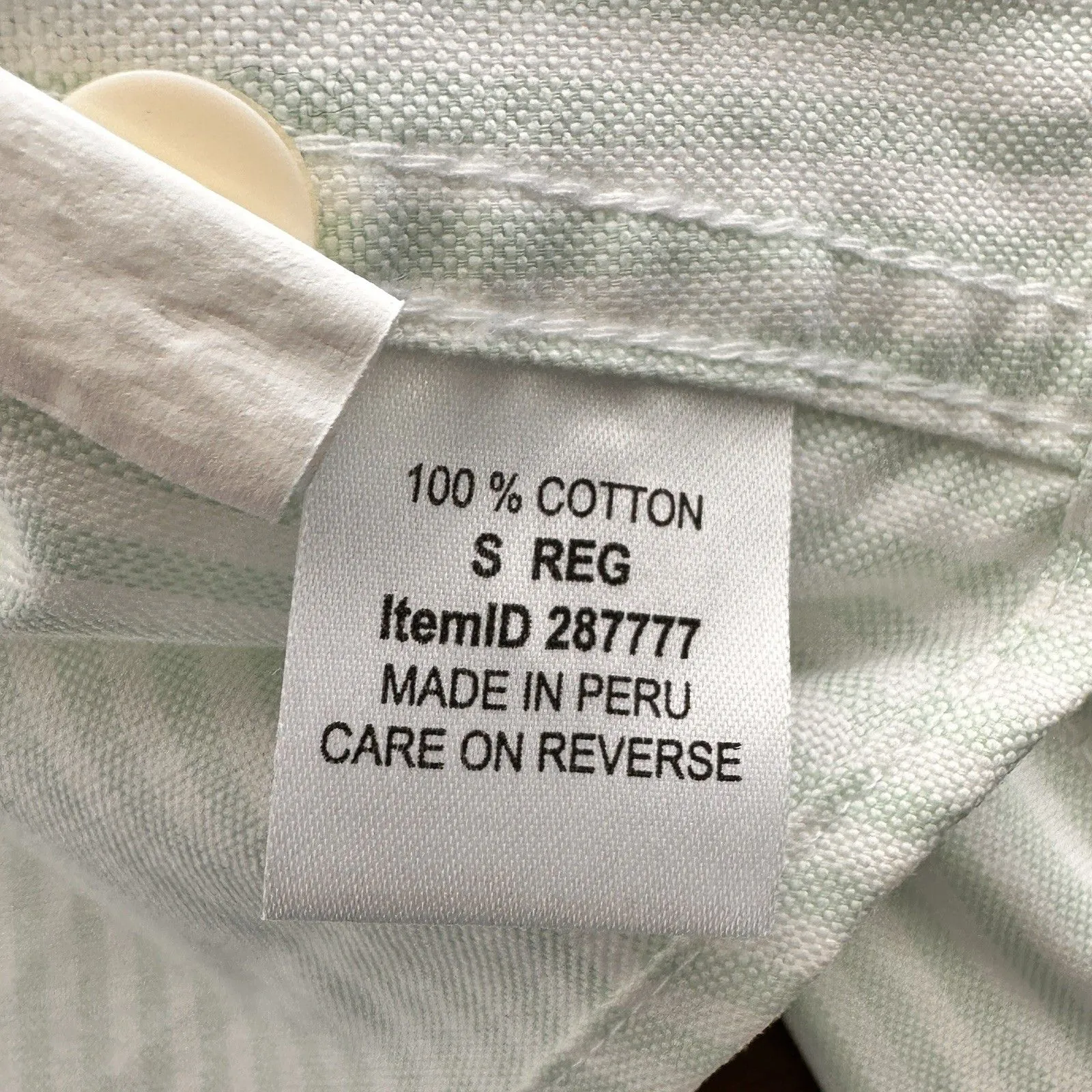 LL Bean Shirt S Classic Striped White Green Blouse Button Down Preppy Academia - Image 11