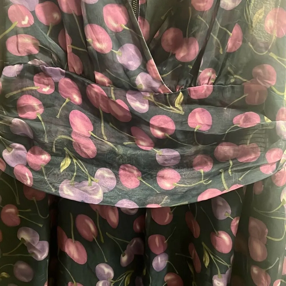 ✨Fumblin’ Foe Cherry Chiffon Mini Dress✨ Blue Size M - Image 7