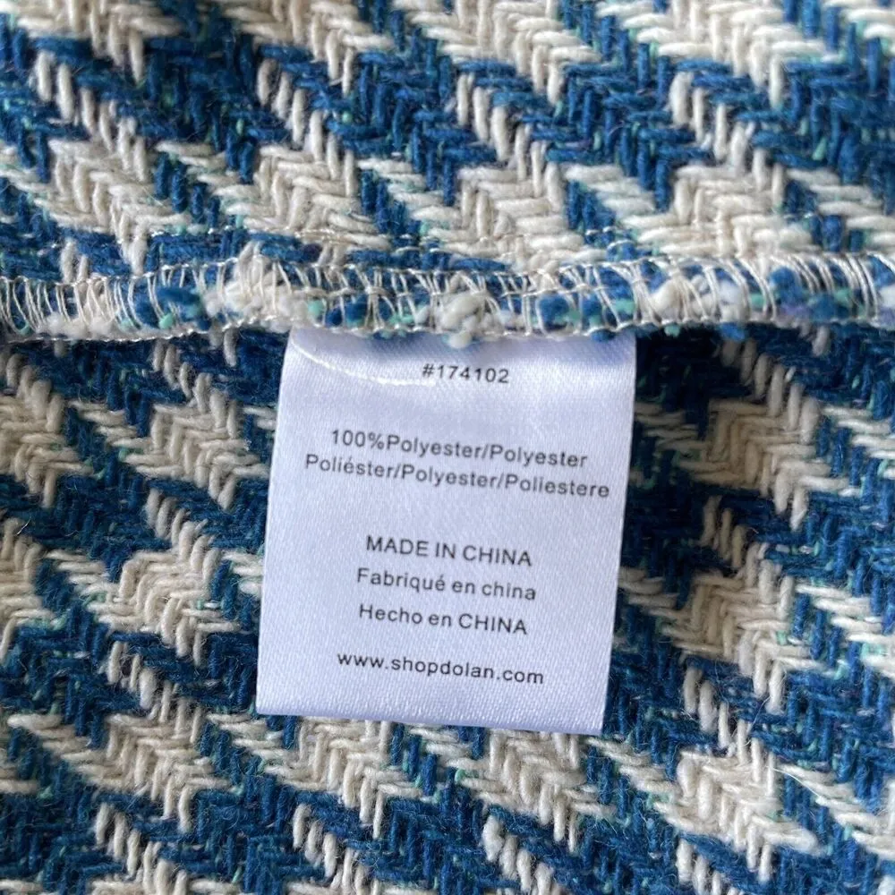 Anthropologie Dolan Left Coast Cropped Jacket Women XS Blue Houndstooth Print - Image 12