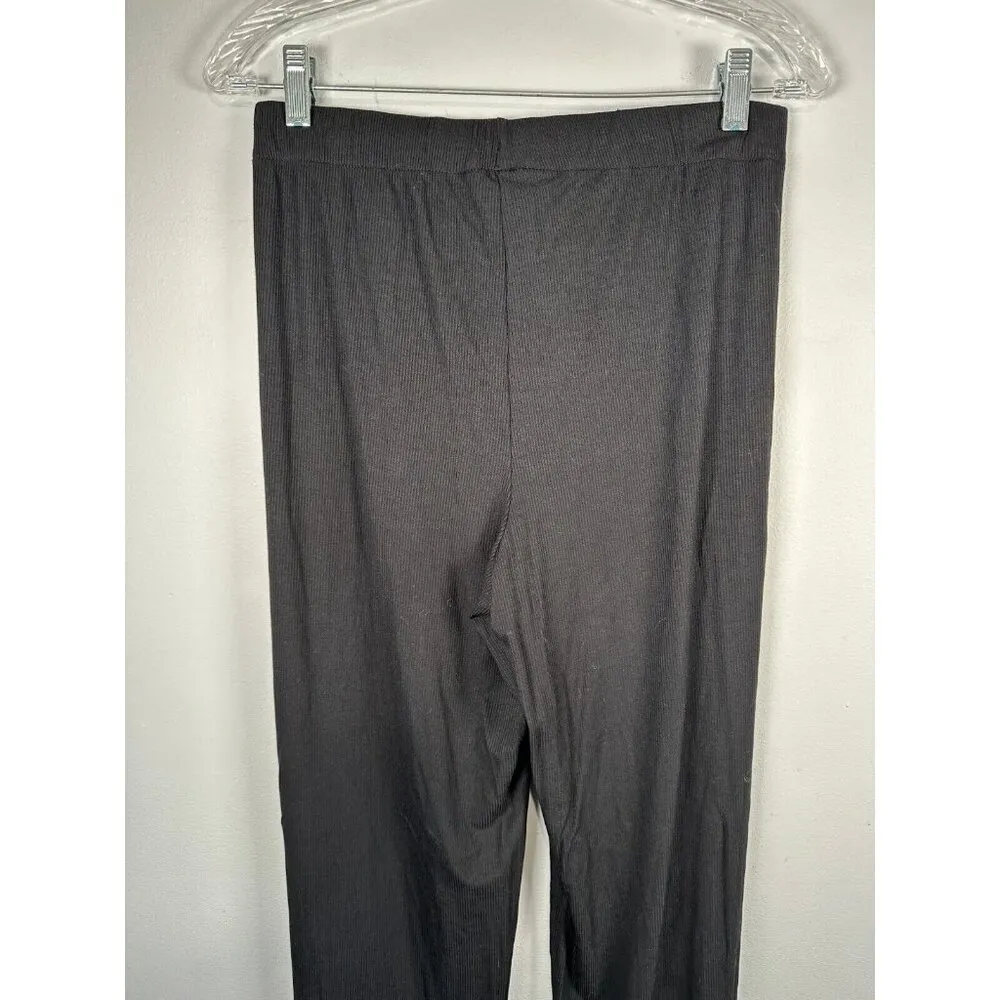 Skims Womens Pants Black Small Elastic Waist Stretch Drawstring Pull On Ribbed - Image 6