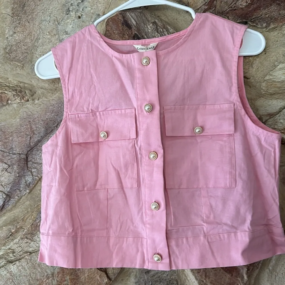 Commense Split Pockets Sleeveless Skirt Set size small Pink - Image 3