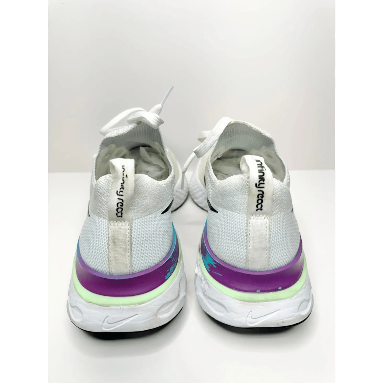 Nike Athletic Sneakers Size 10 Women's React Infinity Run Flyknit White Ombre - Image 5