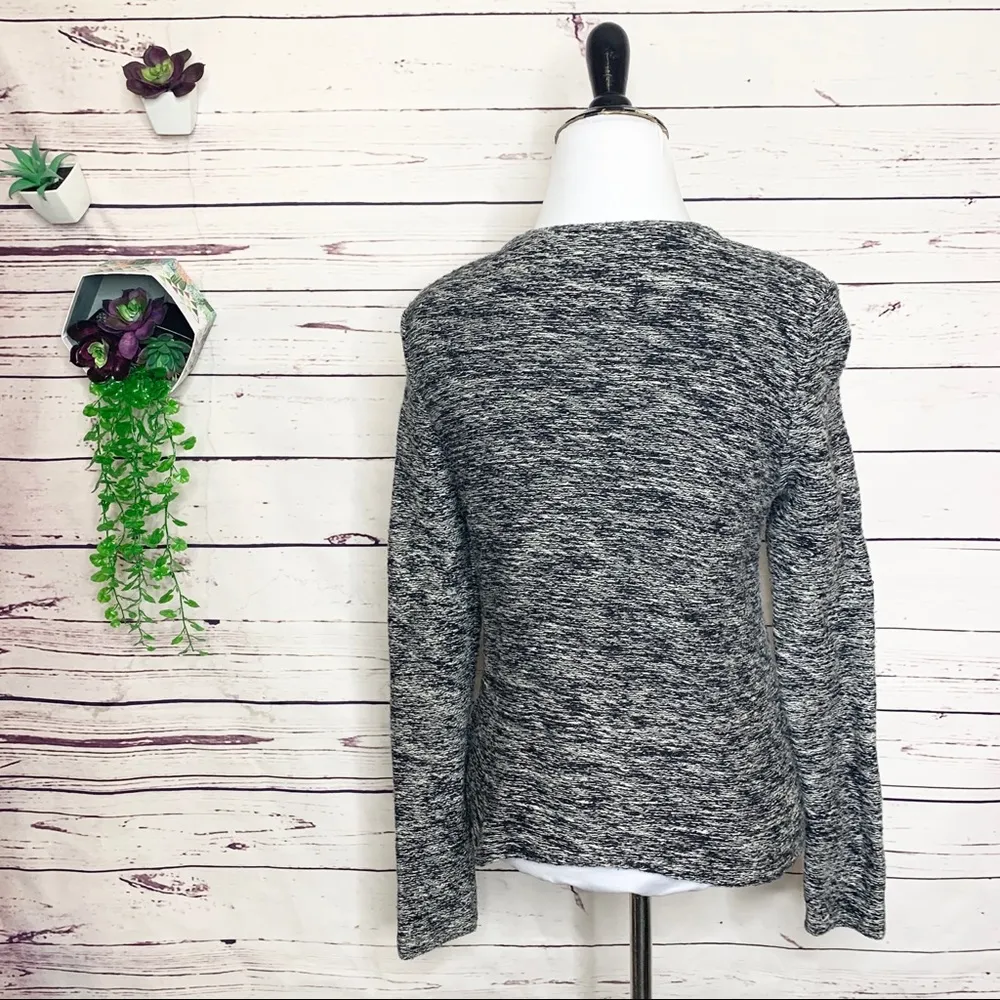 Lucky Brand Gray & Black Double Breasted Pea Coat Cardigan Sweater Size Medium - Image 8