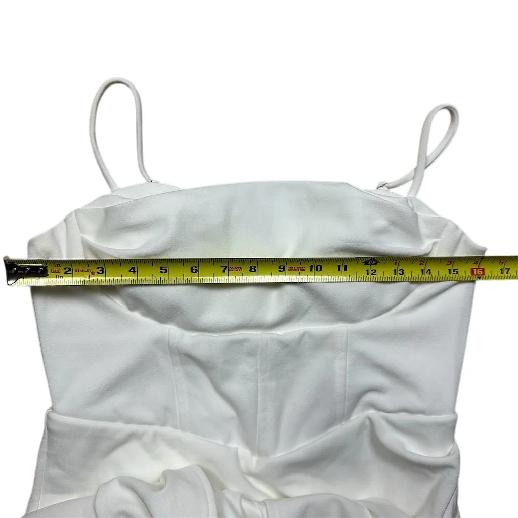 NWT Lulus Women's Always Turning Heads White Bustier Tulip Midi Dress Size L - Image 6