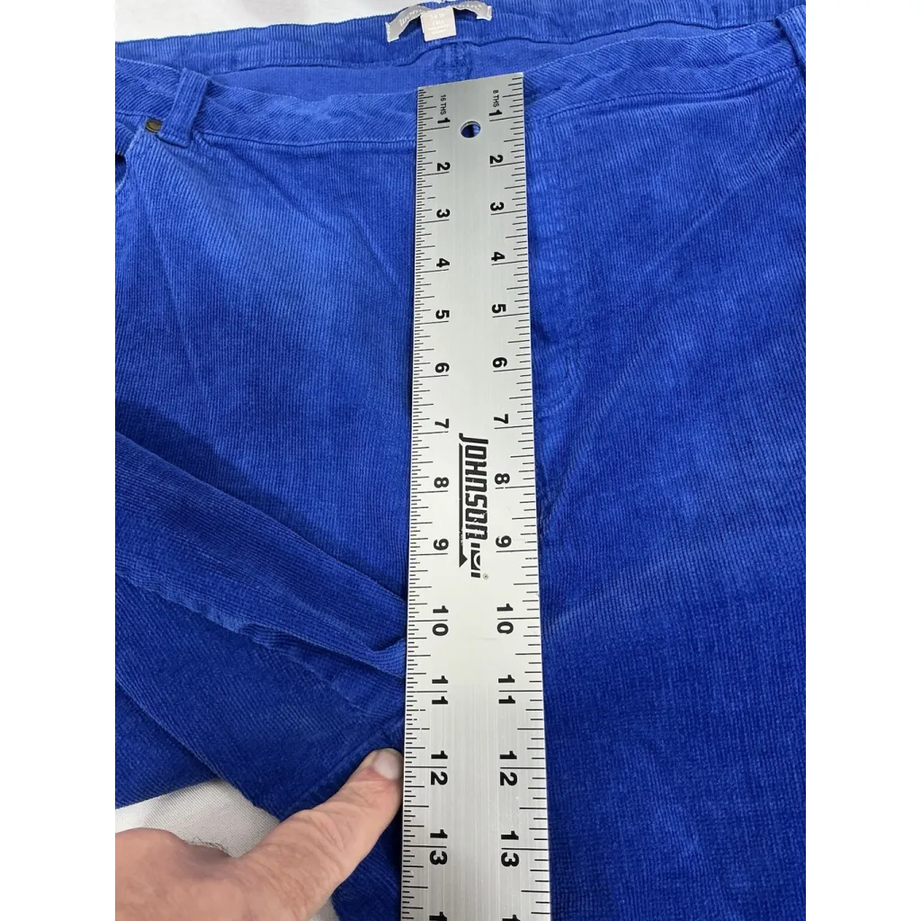 Womans Woman Within Courdory Pants 24 WT Royal Blue - Image 6