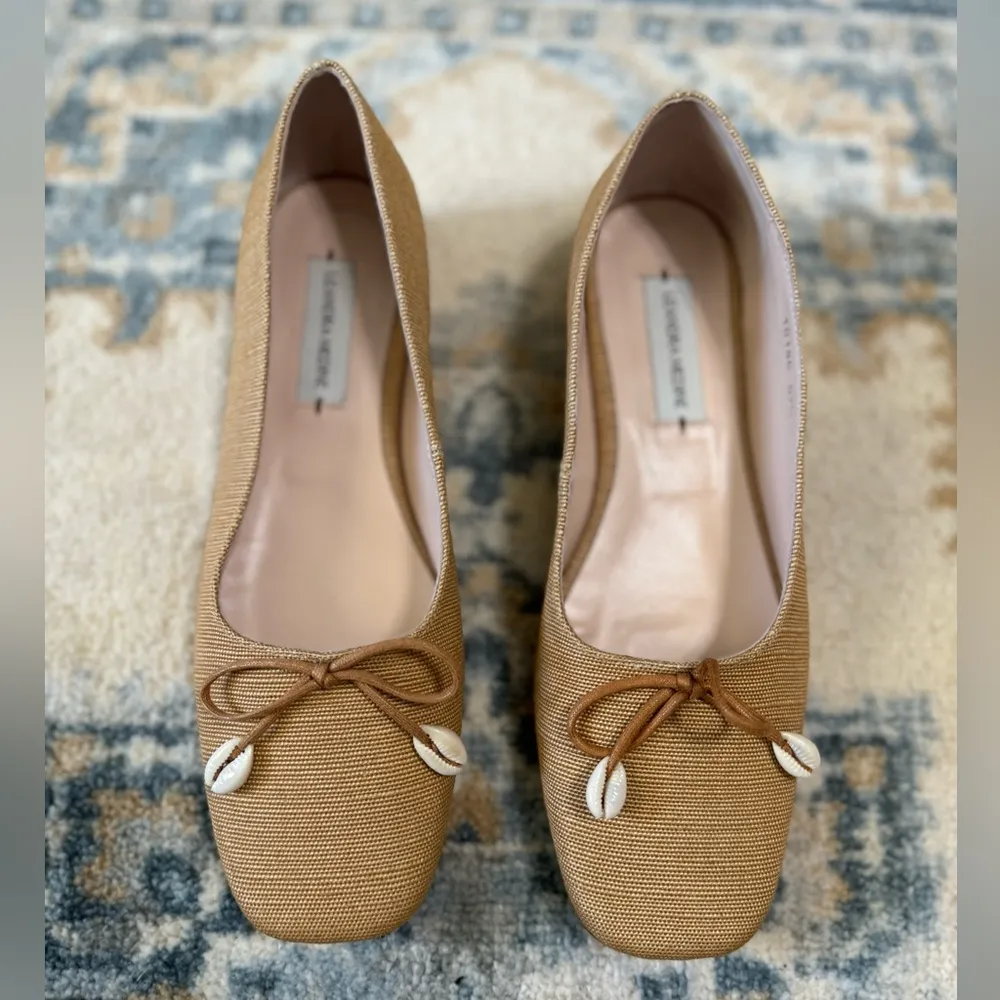 Leandra Medina Square Toe Flats Beige Size 37.5 Tan - Image 8