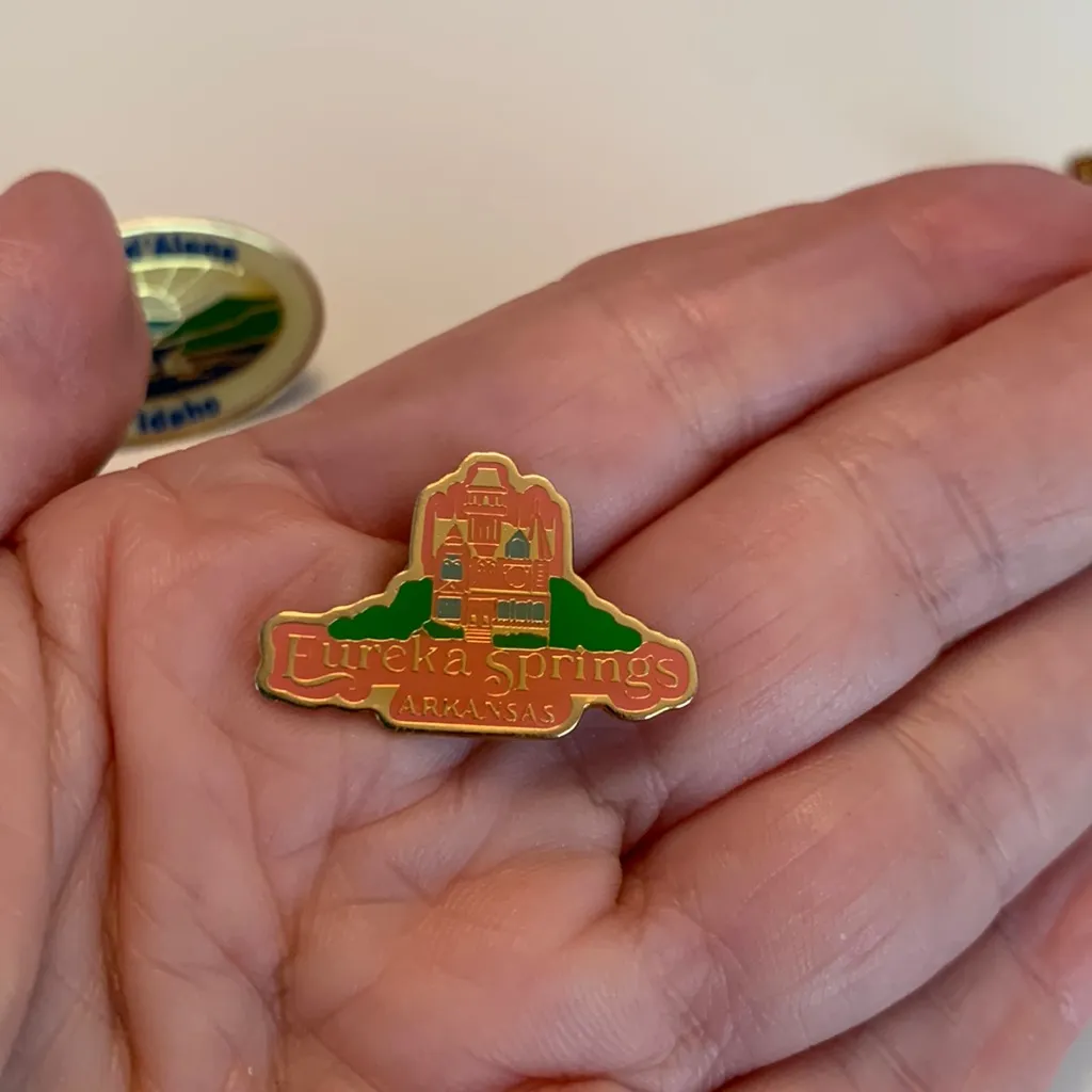 Eight Collectible souvenir travel pins Idaho Arkansas Virginia and more - Image 4