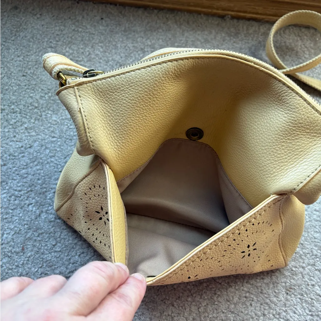 The Sak Almeda Floral Cutout Leather Crossbody • Cream Tan Boho Bag - Image 6