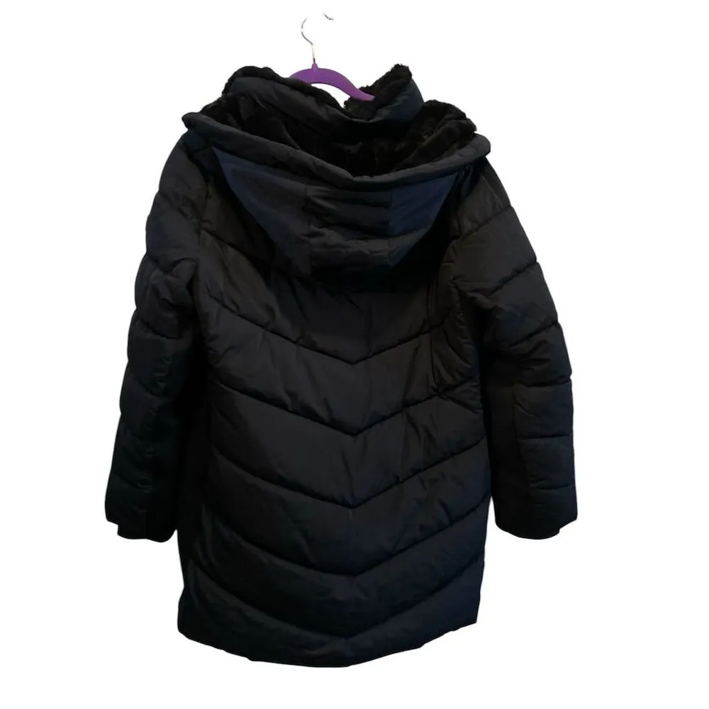 Andrew Marc  Women's XL Black Hooded Puffer Jacket MidLength Winter Casual Formal - Image 7