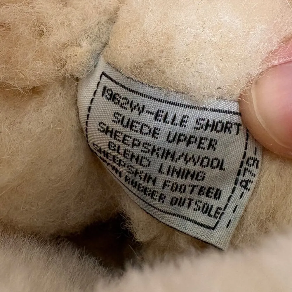 Bearpaw Women's Elle Short Suede Boots Gold Sparkle Sheepskin/Wool Lining Size 8 - Image 7