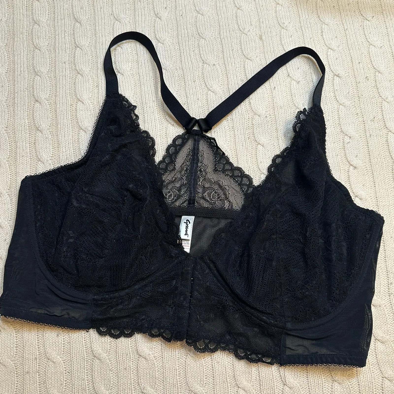 Gossard Black Lace Bustier sz 42D Gossard Superboost Plunge Bra - Image 8