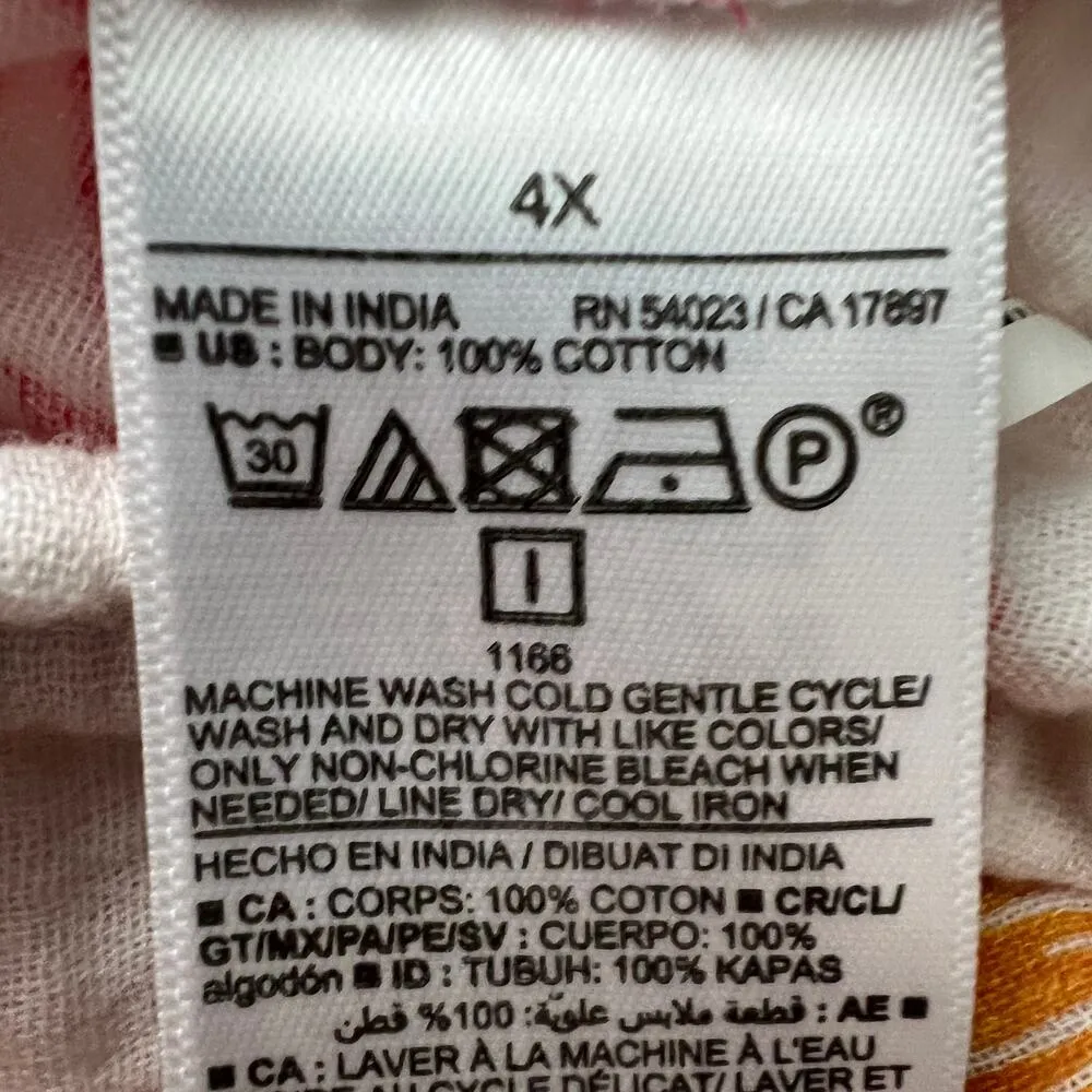 Old Navy Tank Top Womens 4X Floral Cotton Gauzy Tropical Relaxed Flowy Beachy - Image 9