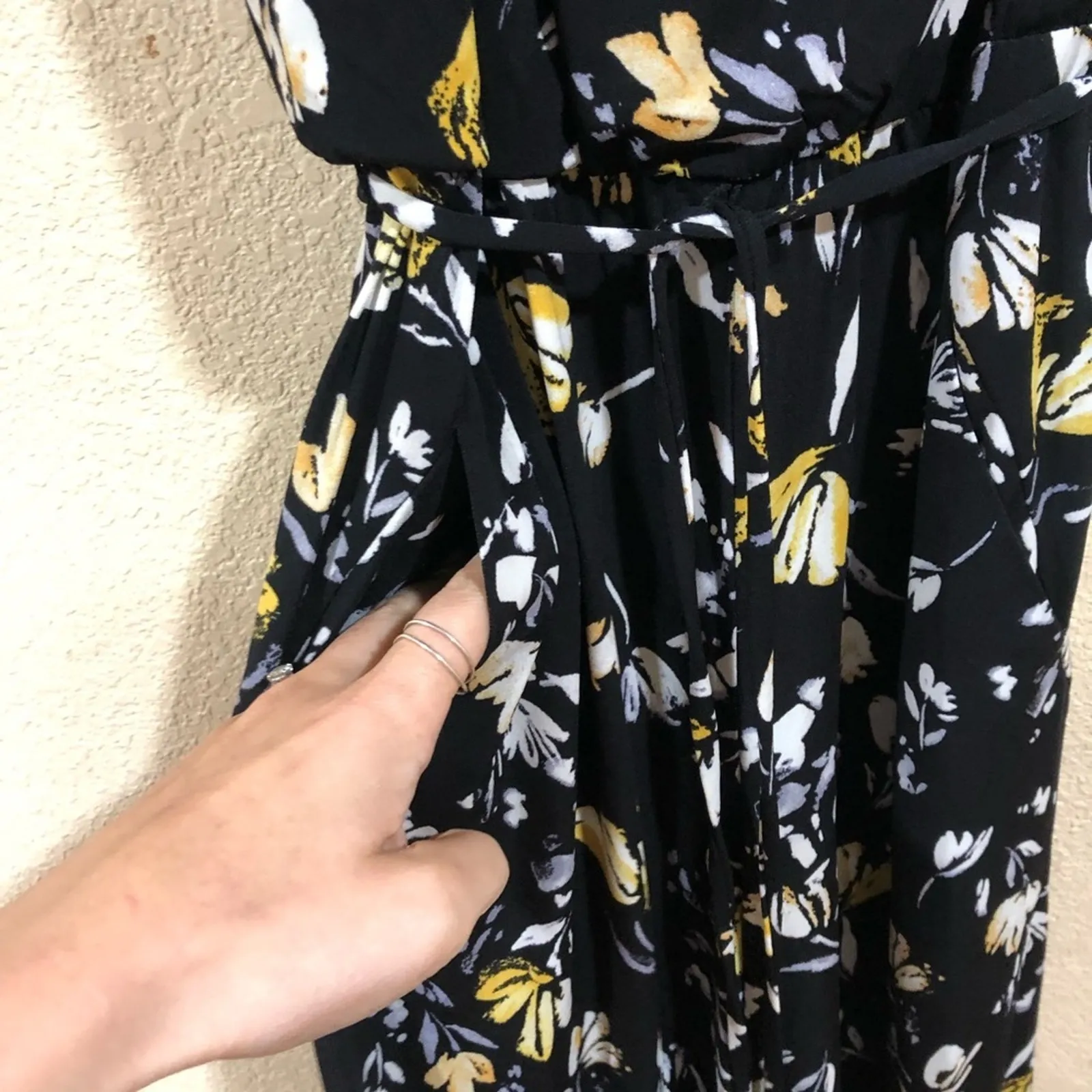 NWT London Times black floral jersey cropped jumpsuit - Image 7